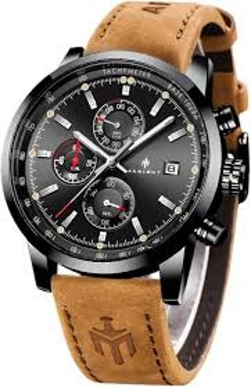 Men's Aknight 42mm Big Face Black w/ leather straps
